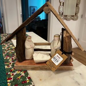 BRAND NEW - Rustic Nativity Scene with Wooden Stable